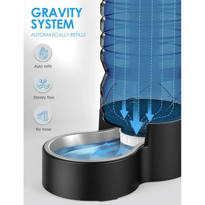 2.5 Gallon Automatic Dog Water Dispenser with Wide Mouth for Easy Cleaning and Removable Stainless Steel Bowl, Ideal for Multi-Pet Homes