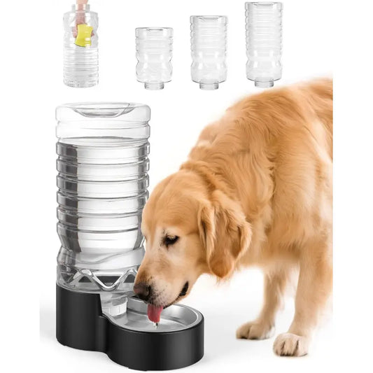2.5 Gallon Automatic Dog Water Dispenser with Wide Mouth for Easy Cleaning and Removable Stainless Steel Bowl, Ideal for Multi-Pet Homes